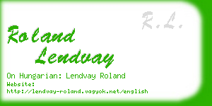 roland lendvay business card